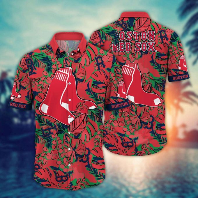 Mlb Boston Red Sox Hawaiian Shirt Flower Palm Tree Paradise For Fans 2