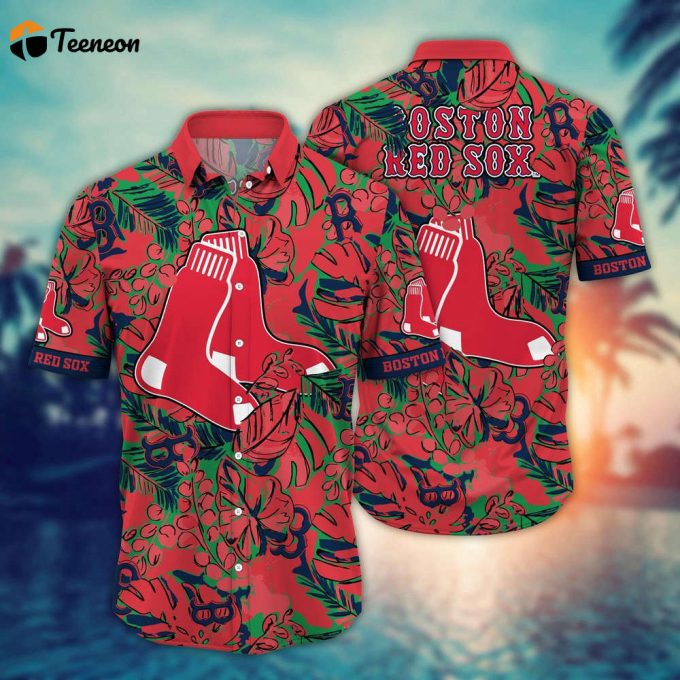 Mlb Boston Red Sox Hawaiian Shirt Flower Palm Tree Paradise For Fans 1