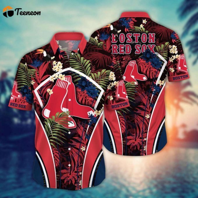 Mlb Boston Red Sox Hawaiian Shirt Flower Strike A Style Pose For Fans 1