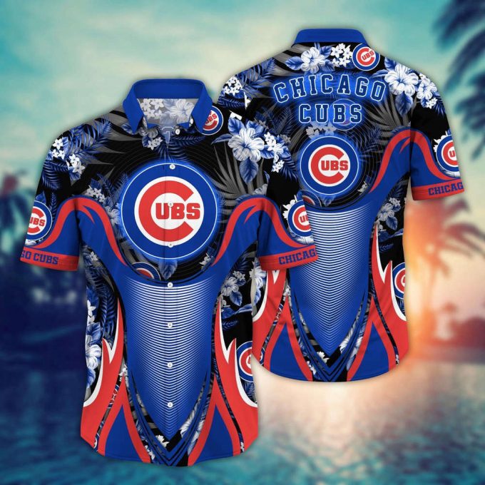 Mlb Chicago Cubs Hawaiian Shirt Flower Grandstand Glamour For Fans 2