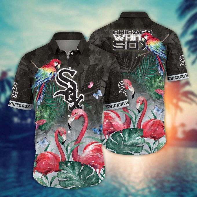 Mlb Chicago White Sox Hawaiian Shirt Flower Pink Crane Pattern For Fans 2