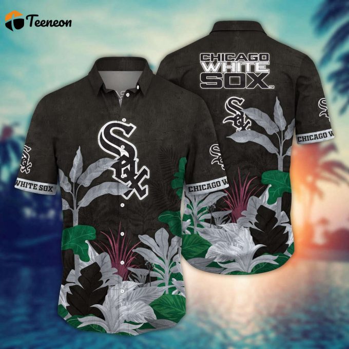 Mlb Chicago White Sox Hawaiian Shirt Flower Tropical Trees Pattern For Fans 1