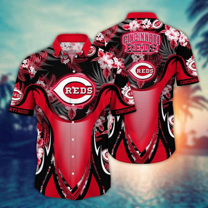 Mlb Cincinnati Reds Hawaiian Shirt Flower Grandstand Glamour For Fans 2