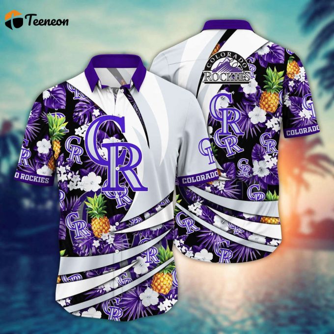 Mlb Colorado Rockies Hawaiian Shirt Flower Bloom In Glory For Fans 1