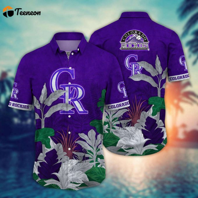 Mlb Colorado Rockies Hawaiian Shirt Flower Tropical Trees Pattern For Fans 1