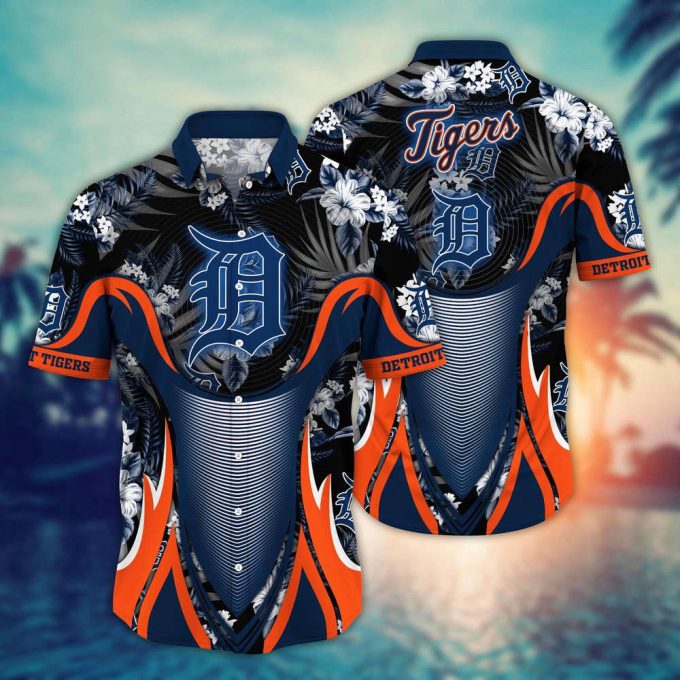 Mlb Detroit Tigers Hawaiian Shirt Flower Grandstand Glamour For Fans 2