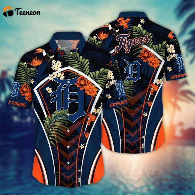 Mlb Detroit Tigers Hawaiian Shirt Flower Strike A Style Pose For Fans 1