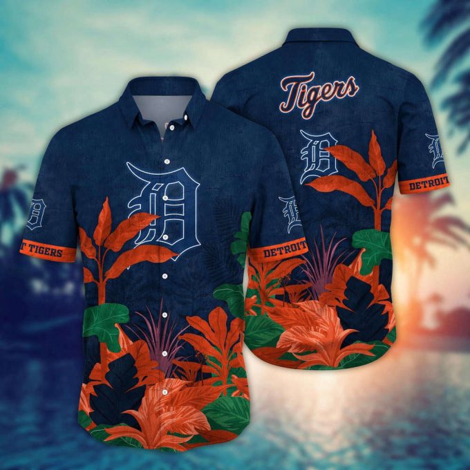 Mlb Detroit Tigers Hawaiian Shirt Flower Tropical Trees Pattern For Fans 2