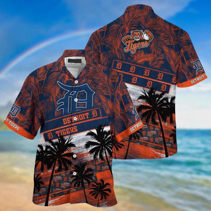 Mlb Detroit Tigers Hawaiian Shirt Palm Tree Pattern For Fans Sports 2