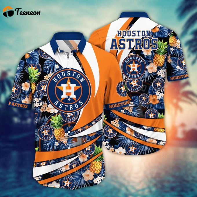 Mlb Houston Astros Hawaiian Shirt Flower Bloom In Glory For Fans 1