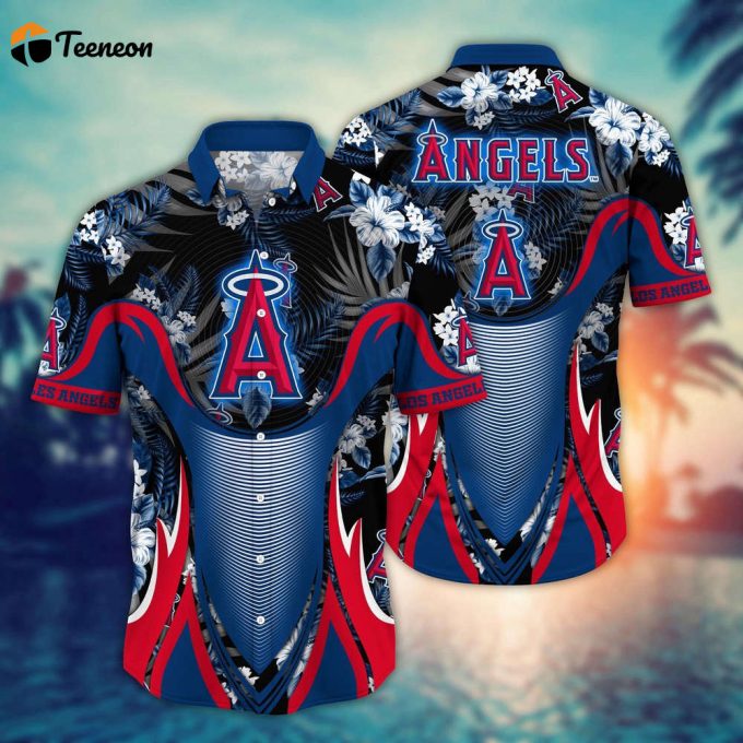 Mlb Los Angeles Angels Hawaiian Shirt Flower Grandstand Glamour For Fans 1