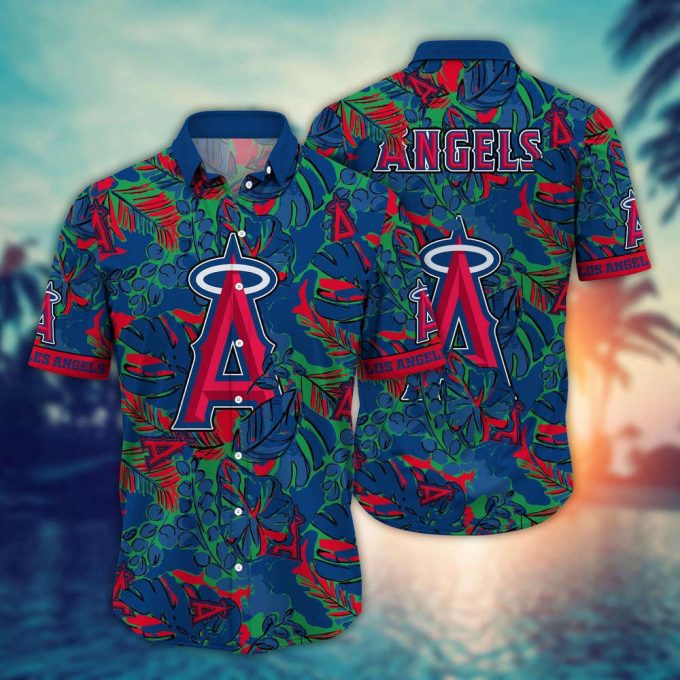 Mlb Los Angeles Angels Hawaiian Shirt Flower Palm Tree Paradise For Fans 2