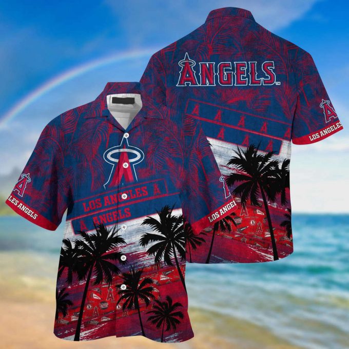 Mlb Los Angeles Angels Hawaiian Shirt Palm Tree Pattern For Fans Sports 2