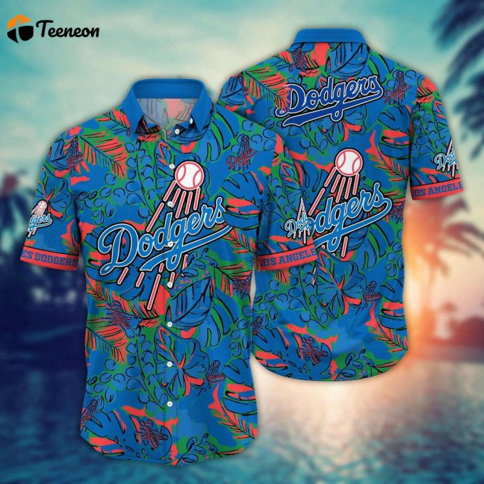 Mlb Los Angeles Dodgers Hawaiian Shirt Flower Palm Tree Paradise For Fans 1