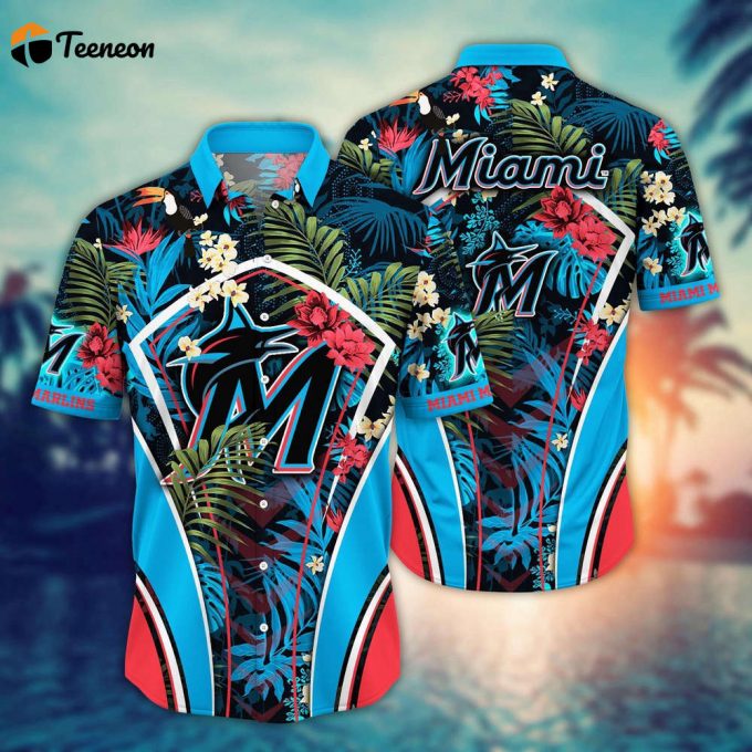 Mlb Miami Marlins Hawaiian Shirt Flower Strike A Style Pose For Fans 1