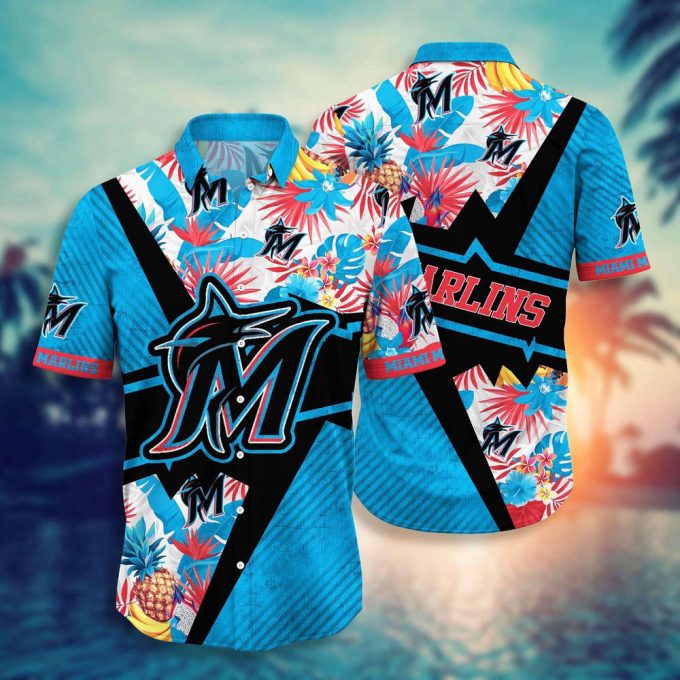 Mlb Miami Marlins Hawaiian Shirt Flower Swing Into Sunset For Fans 2