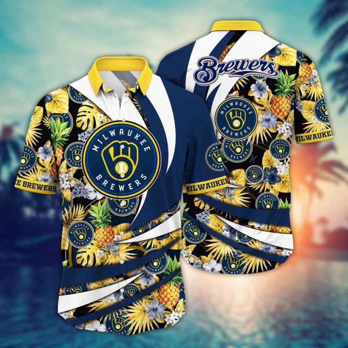 Mlb Milwaukee Brewers Hawaiian Shirt Flower Bloom In Glory For Fans 2