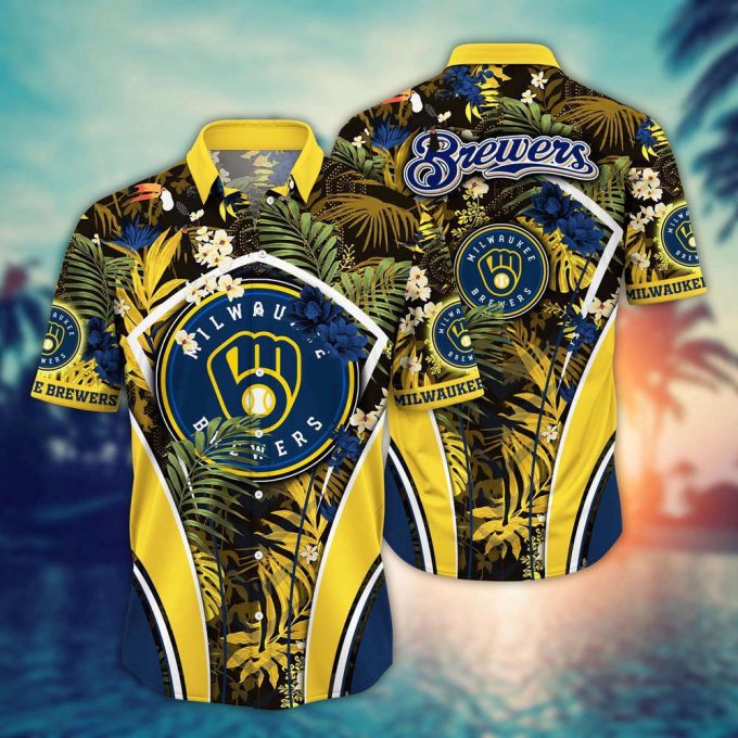 Mlb Milwaukee Brewers Hawaiian Shirt Flower Strike A Style Pose For Fans 2