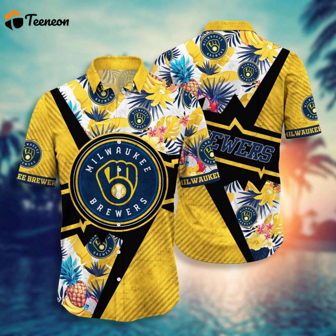 Mlb Milwaukee Brewers Hawaiian Shirt Flower Swing Into Sunset For Fans