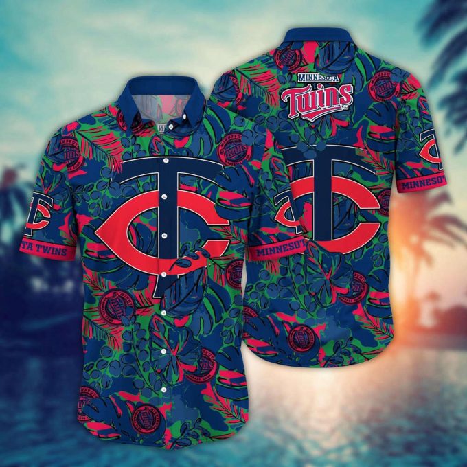 Mlb Minnesota Twins Hawaiian Shirt Flower Palm Tree Paradise For Fans 2