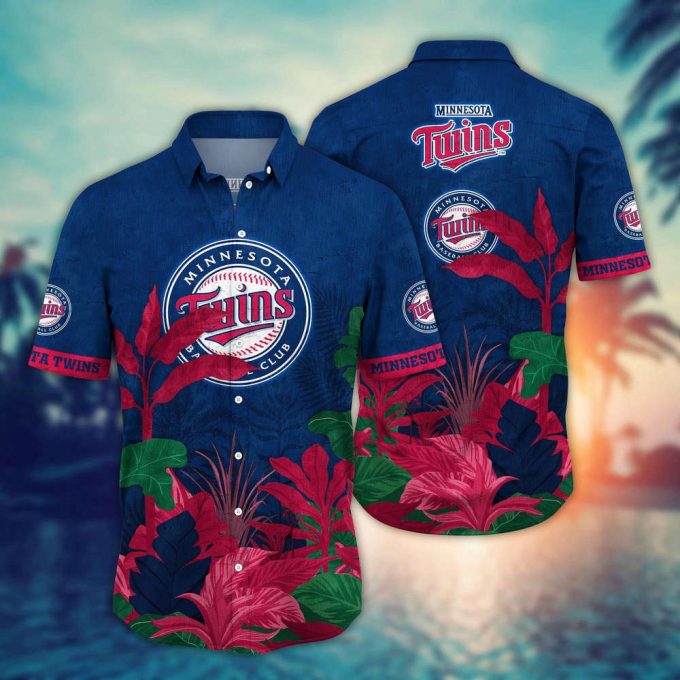 Mlb Minnesota Twins Hawaiian Shirt Flower Tropical Trees Pattern For Fans 2