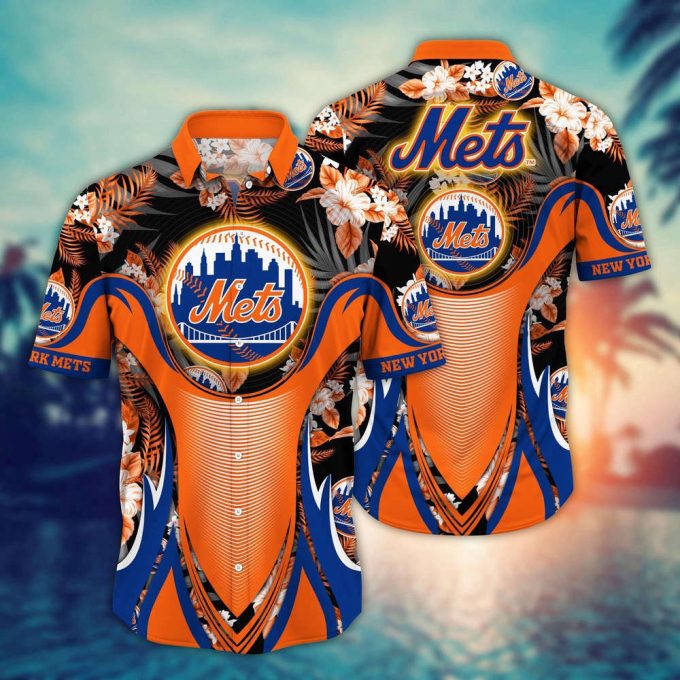 Mlb New York Mets Hawaiian Shirt Flower Grandstand Glamour For Fans 2