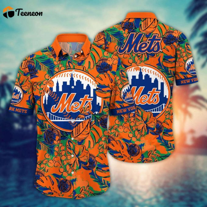 Mlb New York Mets Hawaiian Shirt Flower Palm Tree Paradise For Fans 1