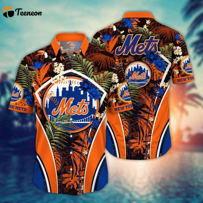 Mlb New York Mets Hawaiian Shirt Flower Strike A Style Pose For Fans 1