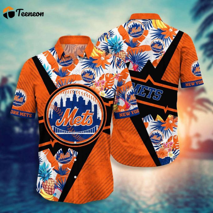 Mlb New York Mets Hawaiian Shirt Flower Swing Into Sunset For Fans 1