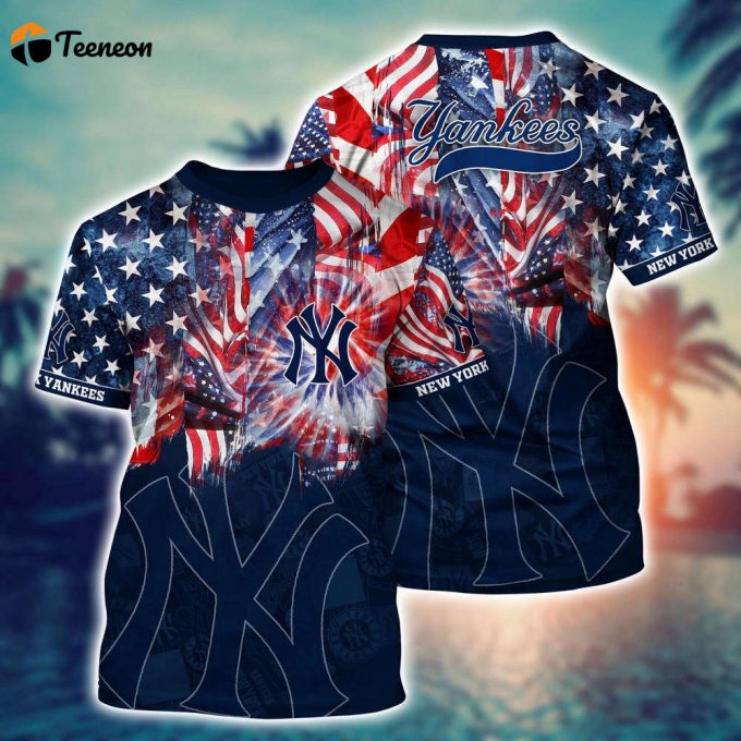 Mlb New York Yankees 3D T-Shirt Hawaiian Heatwave For Fans Sports 1