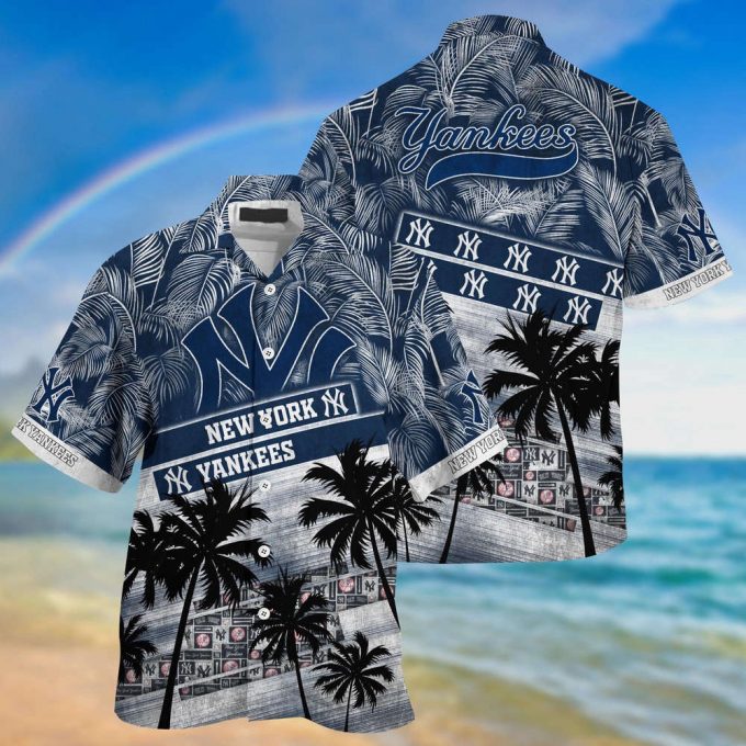 Mlb New York Yankees Hawaiian Shirt Palm Tree Pattern For Fans Sports 2