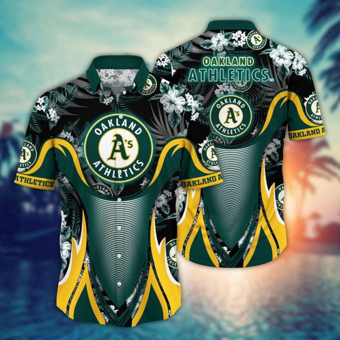 Mlb Oakland Athletics Hawaiian Shirt Flower Grandstand Glamour For Fans 2