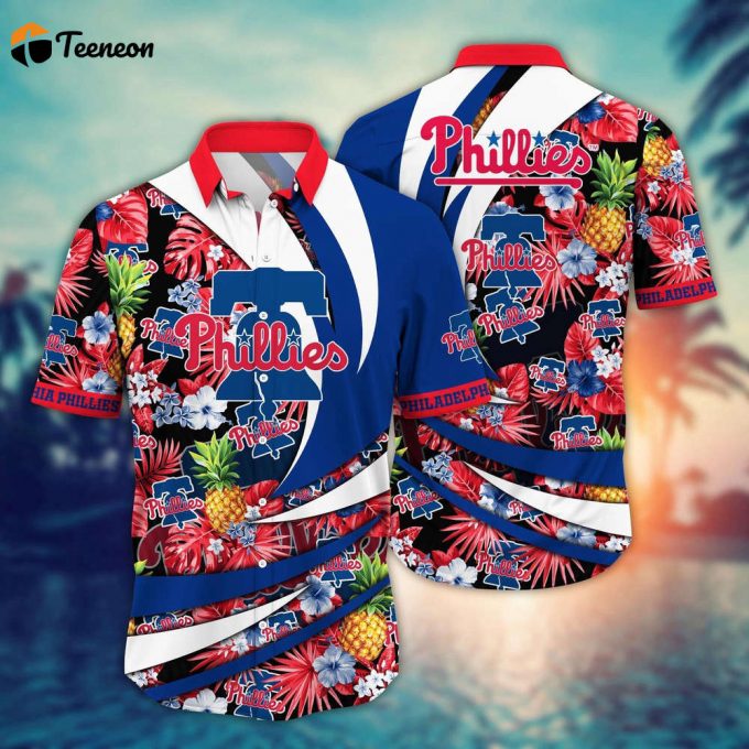 Mlb Philadelphia Phillies Hawaiian Shirt Flower Bloom In Glory For Fans 1