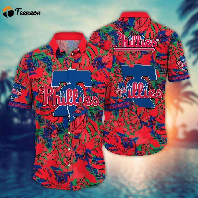 Mlb Philadelphia Phillies Hawaiian Shirt Flower Palm Tree Paradise For Fans 1