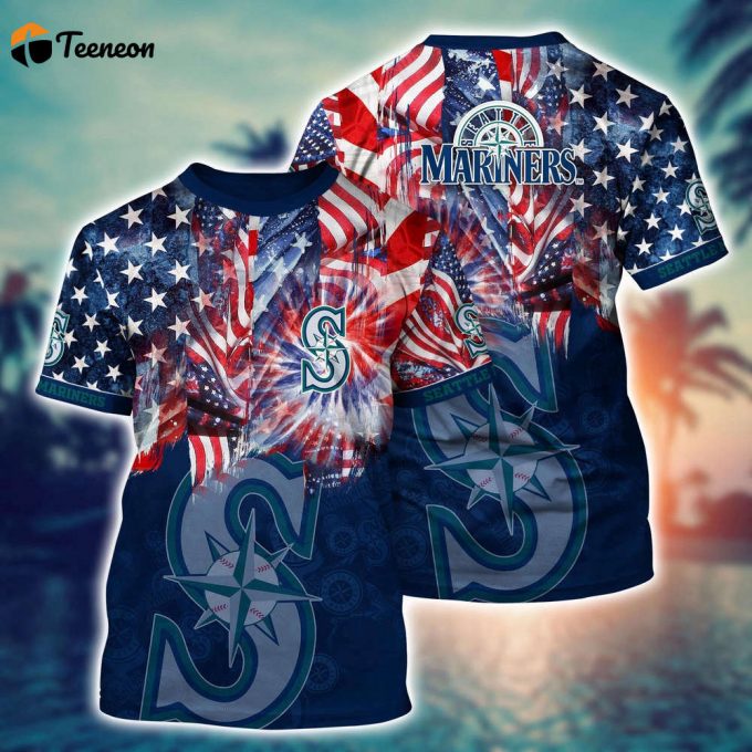 Mlb Seattle Mariners 3D T-Shirt Hawaiian Heatwave For Fans Sports 1