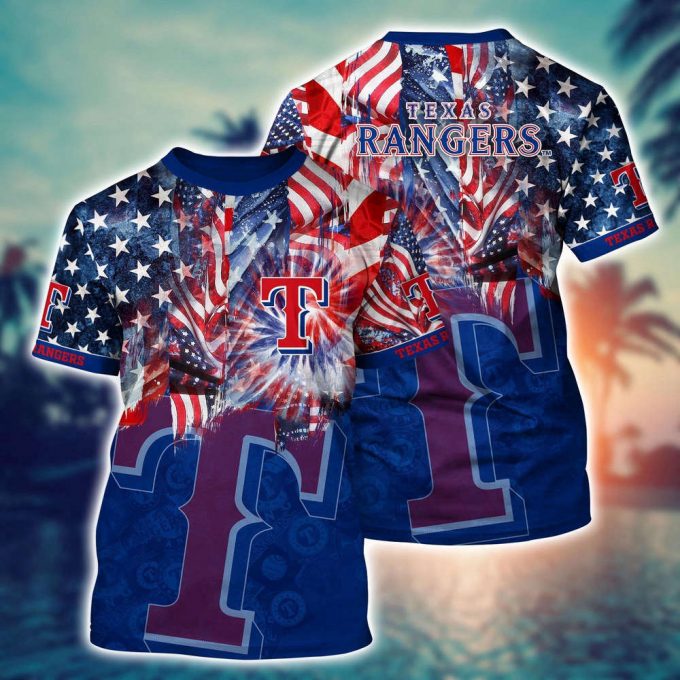 Mlb Texas Rangers 3D T-Shirt Hawaiian Heatwave For Fans Sports 2