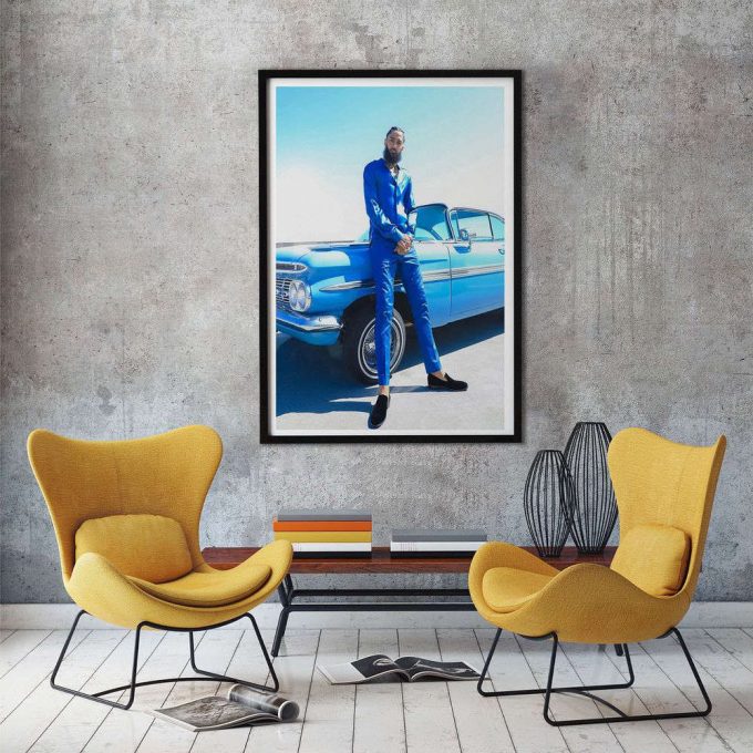 Nipsey Hussle In A Blue Suit Poster For Home Decor Gift 3