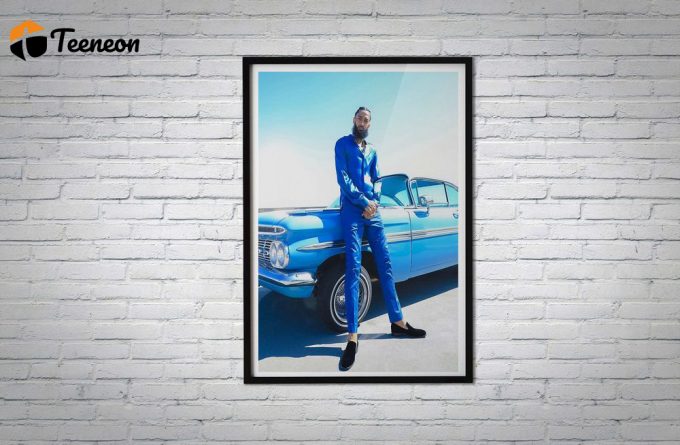 Nipsey Hussle In A Blue Suit Poster For Home Decor Gift 1