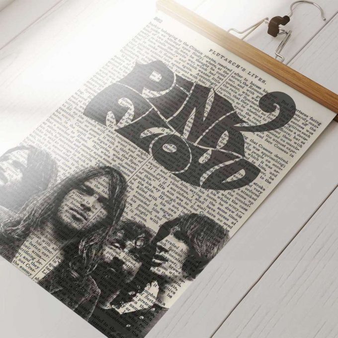 Pink Floyd Poster For Home Decor Gift For Home Decor Gift – Art Print On 1850 Antique Book Page 5