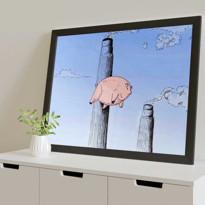 Pink Floyd Poster For Home Decor Gift For Home Decor Gift – Flying Pig Hand Drawing Art 2