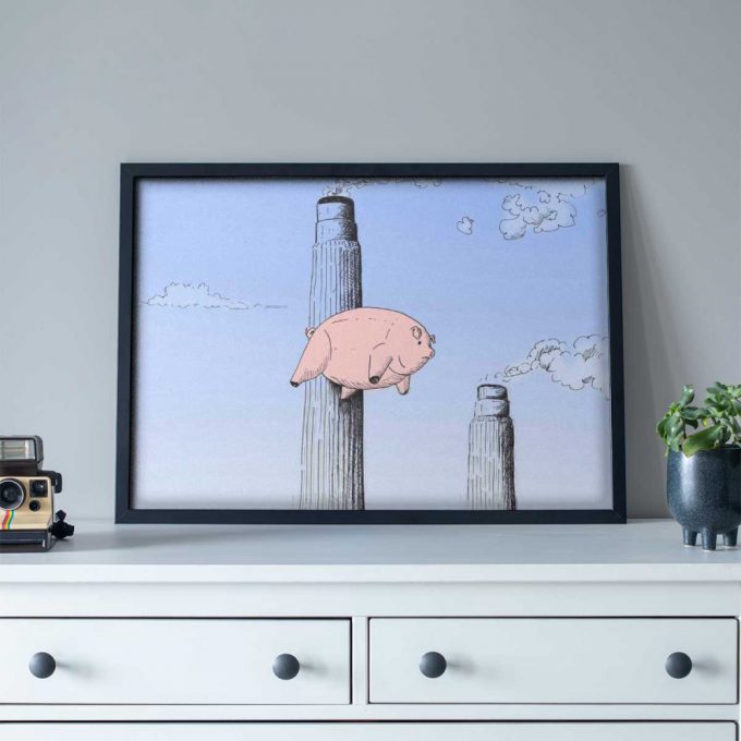 Pink Floyd Poster For Home Decor Gift For Home Decor Gift – Flying Pig Hand Drawing Art 3