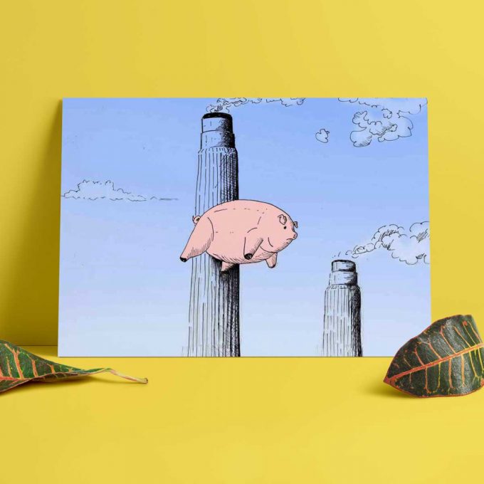 Pink Floyd Poster For Home Decor Gift For Home Decor Gift – Flying Pig Hand Drawing Art 5