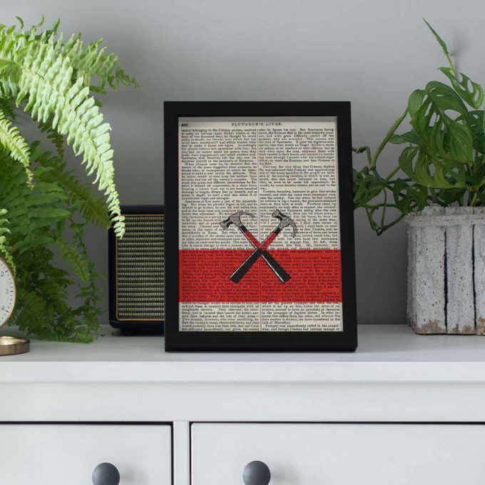 Pink Floyd Poster For Home Decor Gift For Home Decor Gift – Hammers The Wall Art Print On 1850 Antique Book Page 3