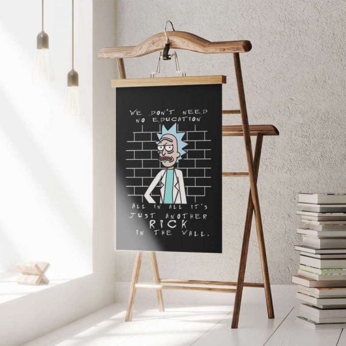 Pink Floyd Poster For Home Decor Gift For Home Decor Gift – Just Another Rick In The Wall Rick And Morty 3