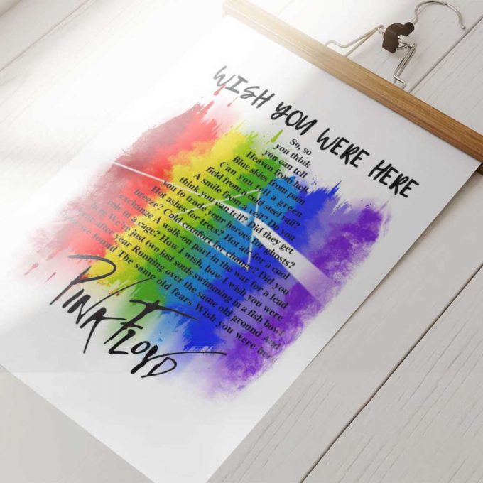 Pink Floyd Poster For Home Decor Gift For Home Decor Gift – Wish You Were Here Lyric Art 3