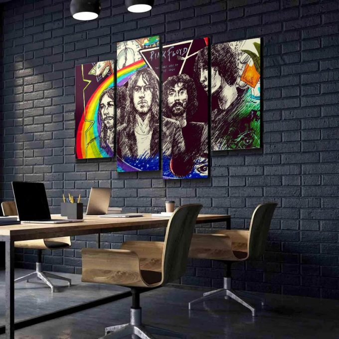 Pink Floyd The Dark Side Of The Moon Illustration Poster For Home Decor Gift Canvas 4