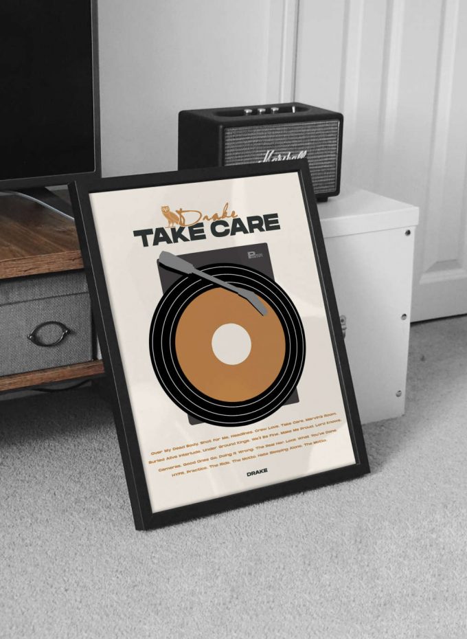 Take Care Drake Vinyl Album Poster For Home Decor Gift Print | Vintage Retro 2