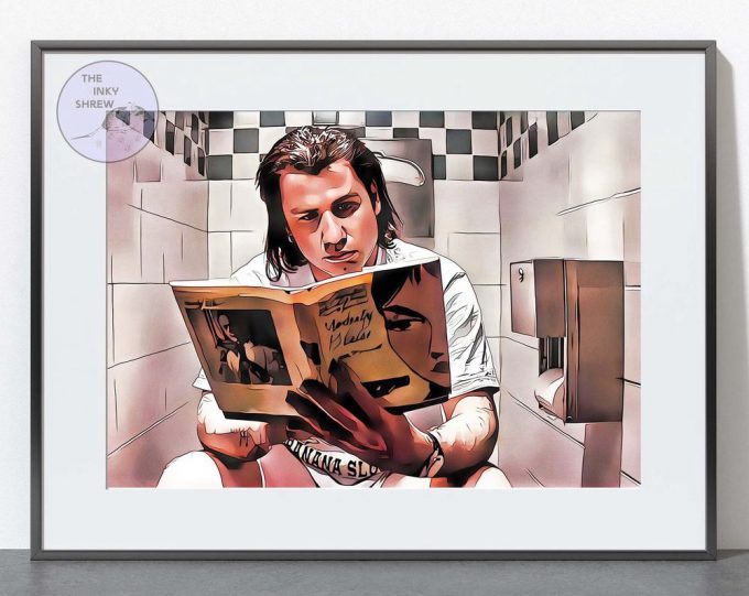 Vincent Vega Toilet Print | Pulp Fiction Poster For Home Decor Gift 2