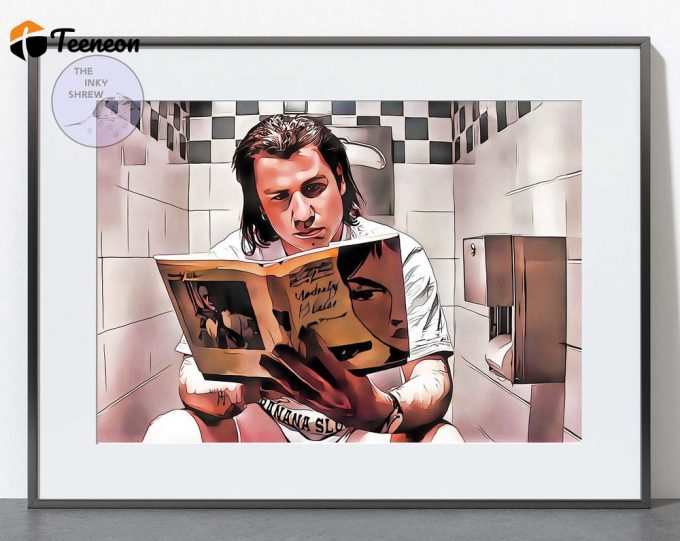 Vincent Vega Toilet Print | Pulp Fiction Poster For Home Decor Gift 1