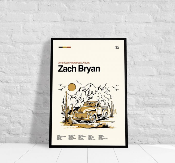 Zach Bryan American Heartbreak Album, Retro Music Poster For Home Decor Gift 3